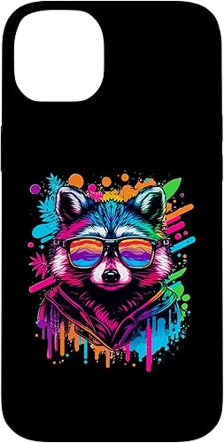 Miniatura 15 de Rainbow Raccoon Sunglasses Vaporwave Synthwave Retrowave Case for iPhone 17 Pro