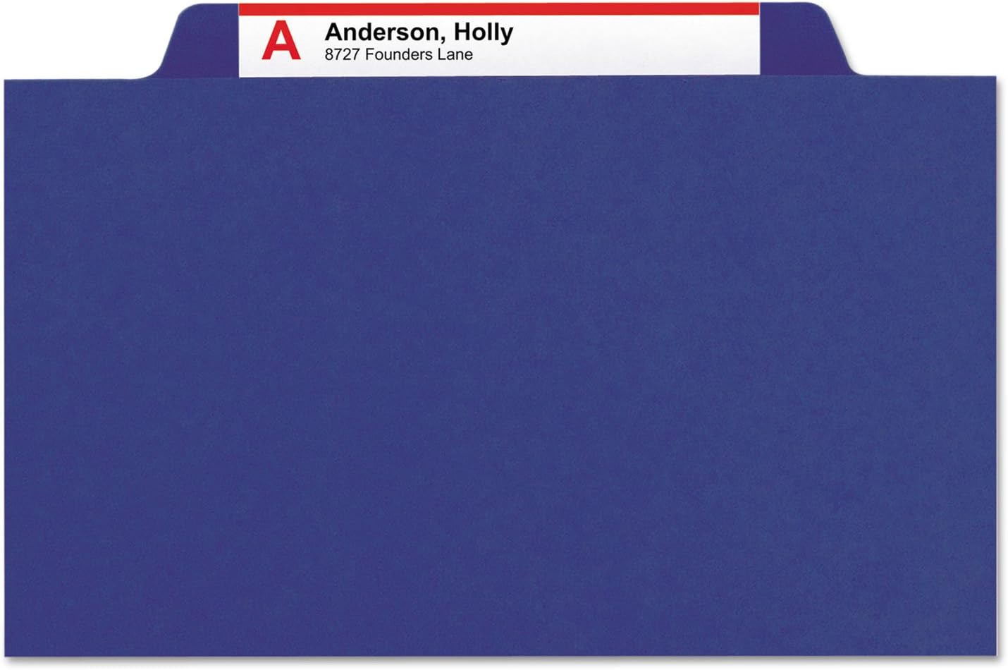 Smead Pressboard Classification Folder with Pocket-Style Divider and SafeSHIELD Fasteners, 2 Dividers, 2" Expansion, Letter Size, Dark Blue, 10 per Box (14077)