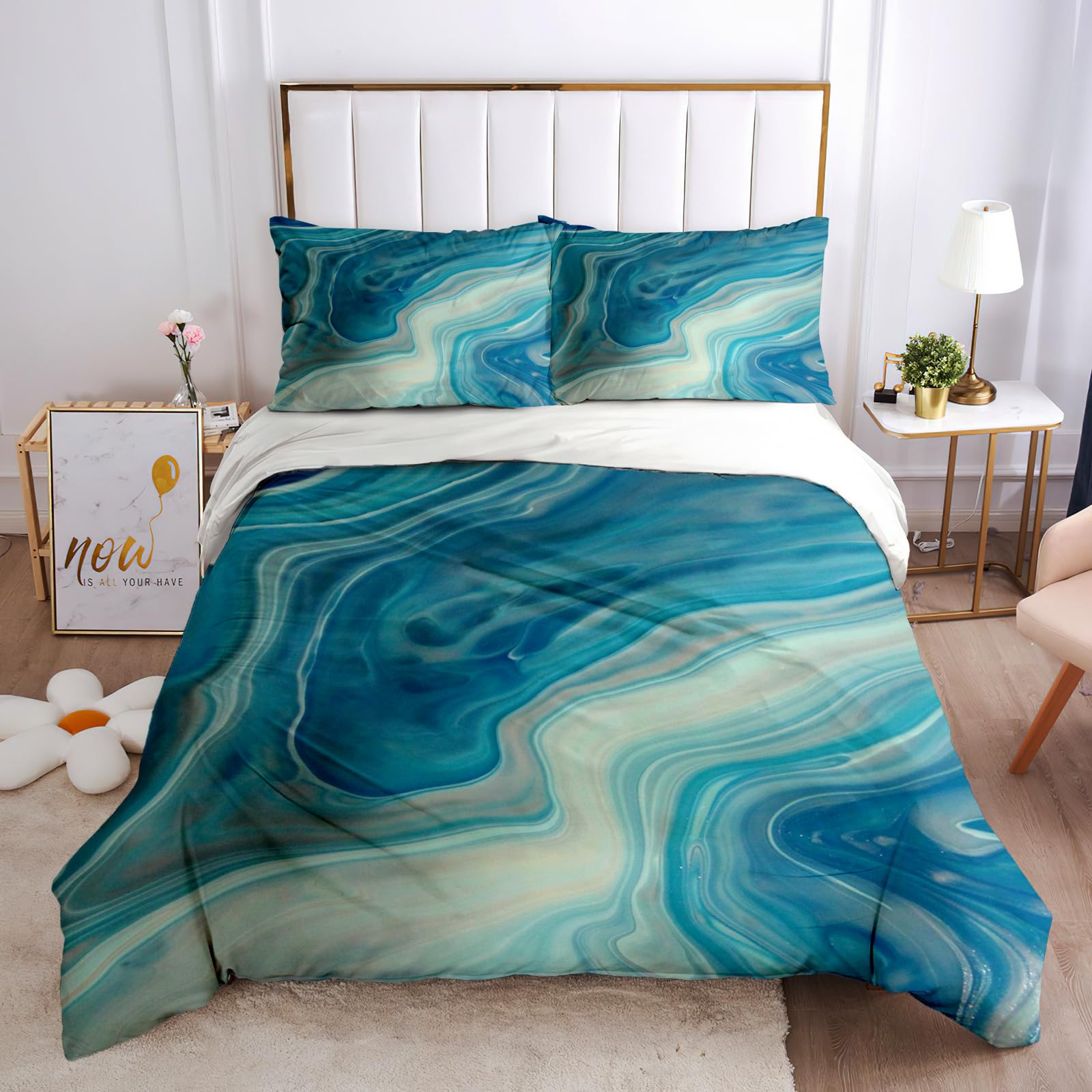 Funda nórdica cama 90 de microfibra juego de ropa de cama azul 135x200