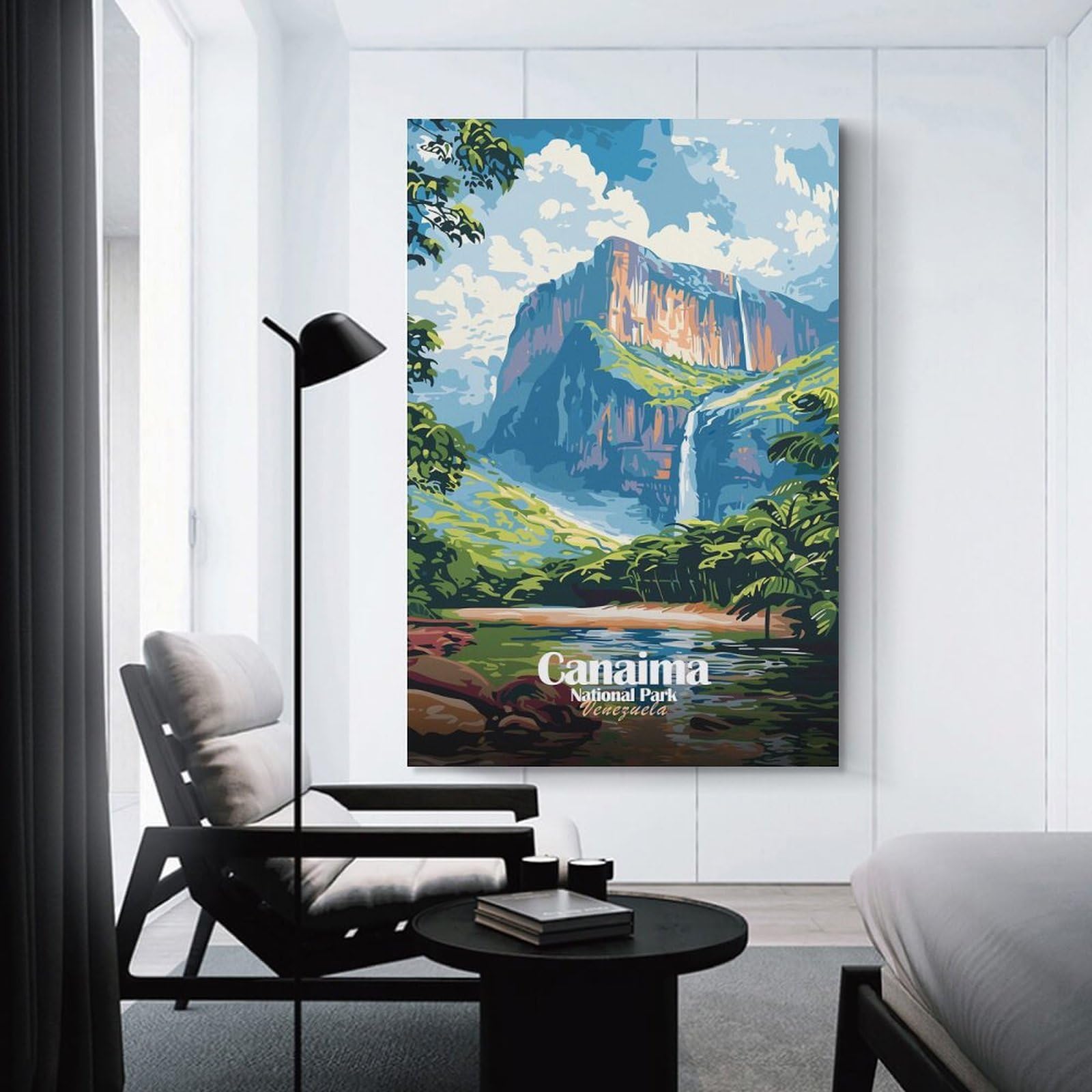 Junmoney Unframe-Style-15-1 Canaima National Park, Venezuela Illustration Room Decor Wall Art 24X36inch(60X90cm), For Lounge Decor, Offices Or Entryway Styling, A Flexible Wall Accent For Shared Spaces