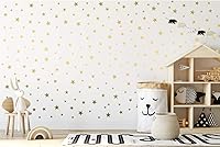 Vista 3 de Calcomanías de pared con estrellas doradas, removibles, fáciles de despegar, para decoración del hogar, paredes pintadas de vinilo metálico