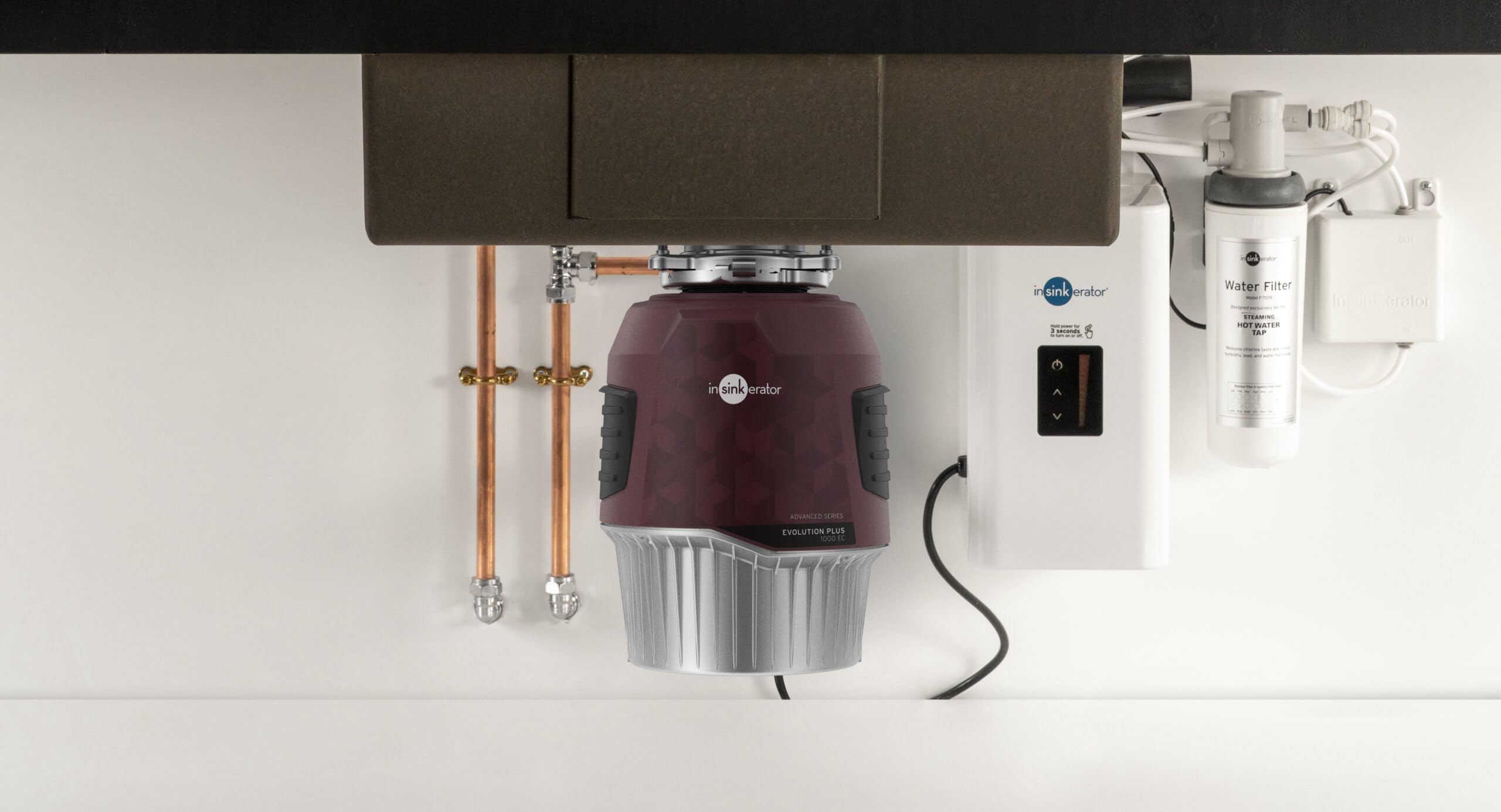 Insinkerator Evolution Plus 1000 EC rozdrabniacz odpadów kuchennych, z silnikiem indukcyjnym o mocy 1 KM, z przełącznikiem powietrza