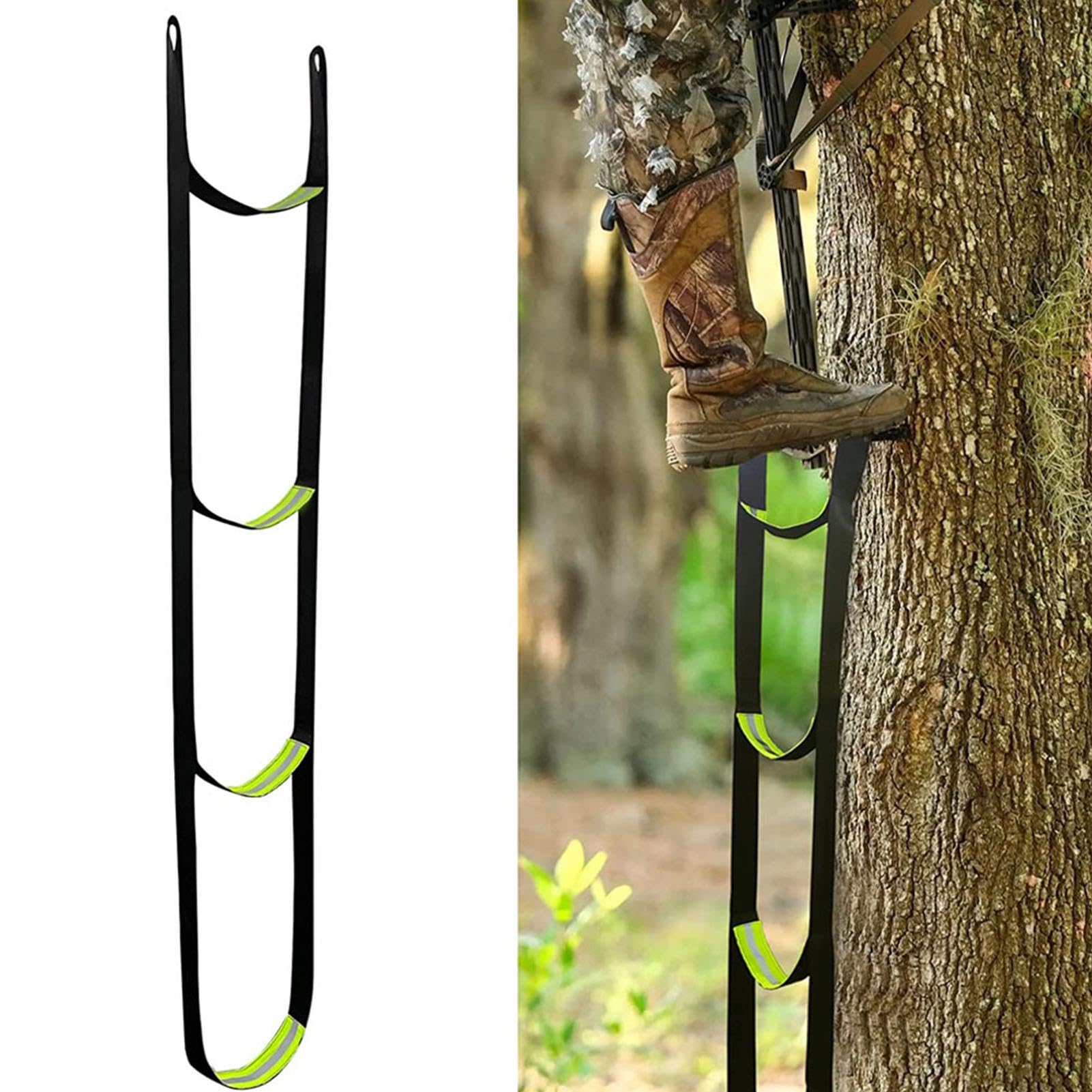 3 Step Climbing Stick Aider For Hunting - Reflective Tree Steps Camo Foot Ascender