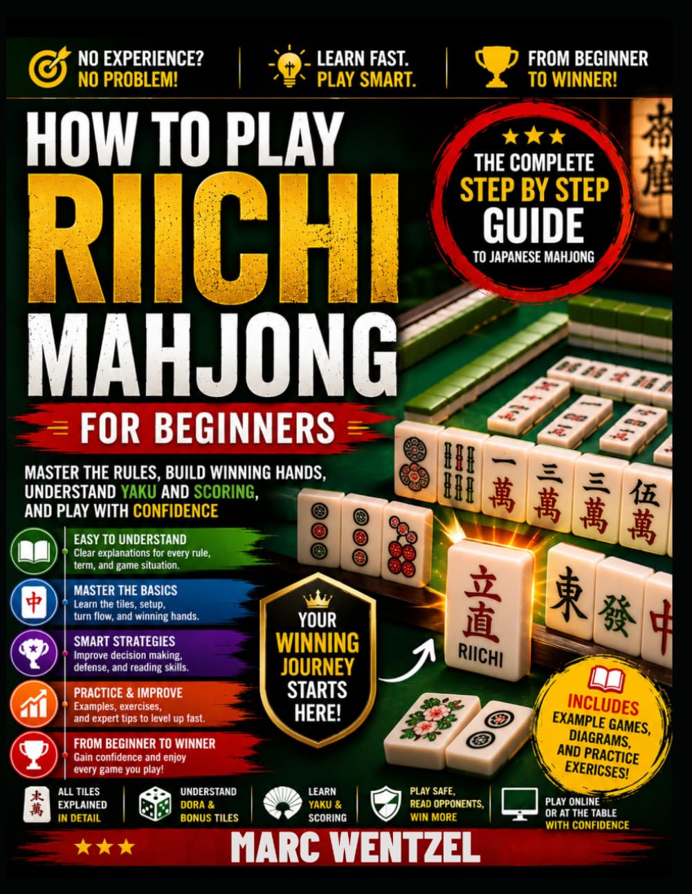 How to Play Riichi Mahjong for Beginners: Master the Rules, Winning Hands, Yaku, Scoring, and Strategy with Simple Step by Step Lessons