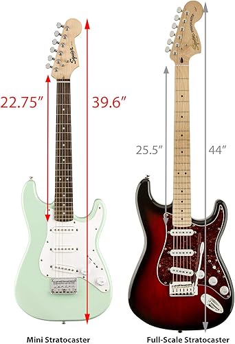 Miniatura 2 de Fender Squier - Guitarra eléctrica de tamaño 34 para niños, paquete de aprendizaje con amplificador, cable, sintonizador, correa, púas, lecciones en