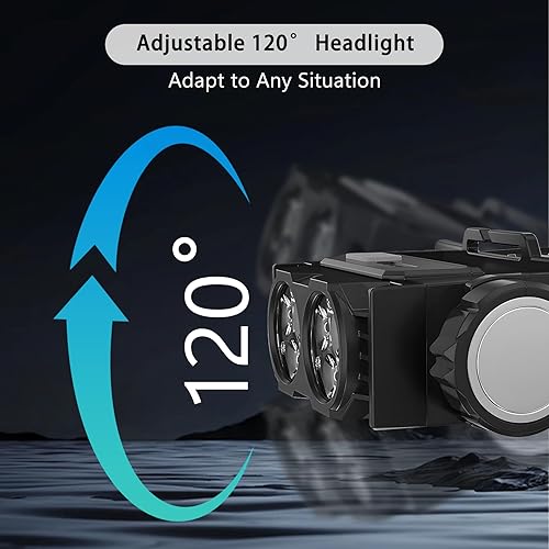 Miniatura 5 de Paquete de 2 faros LED recargables  Faro magnético súper brillante con carga rápida tipo C, impermeable, potencia en tiempo real, ligero, haz