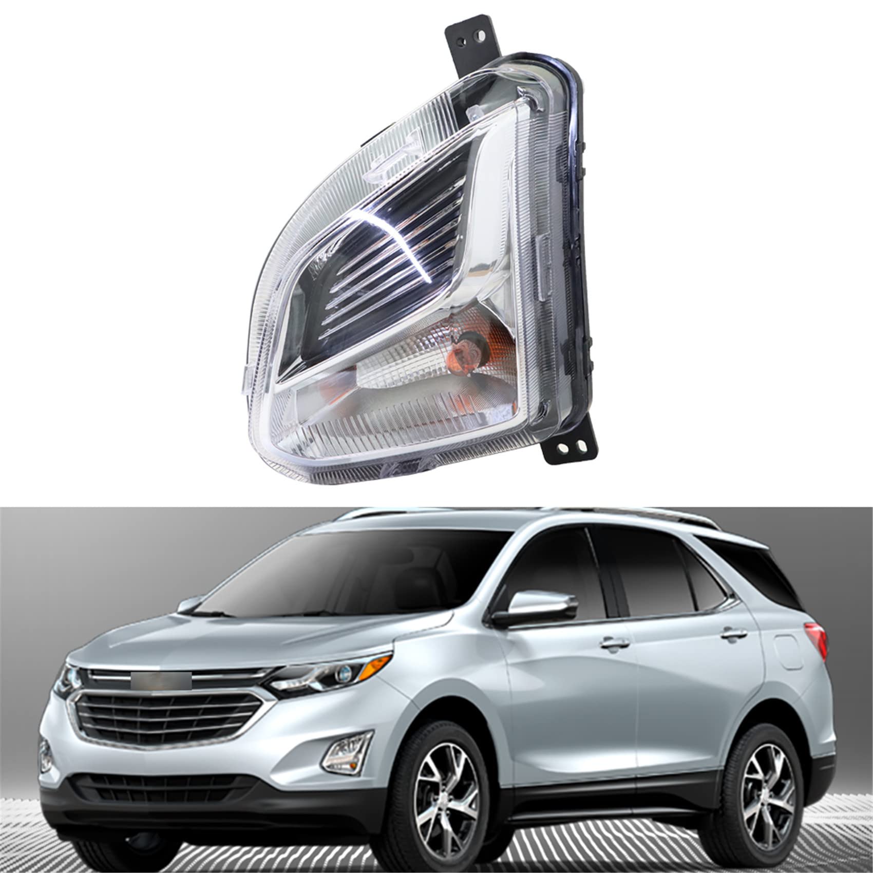 labwork bumper fog light assembly w/bulbs replacement for 2018 2019 2020 chevrolet equinox left driver side