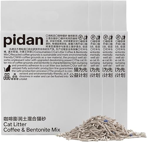 pidan Arena para gatos de tofu con posos de café reciclados, aglutinante, desechable, ultra absorbente y de secado rápido, arena de ingredientes