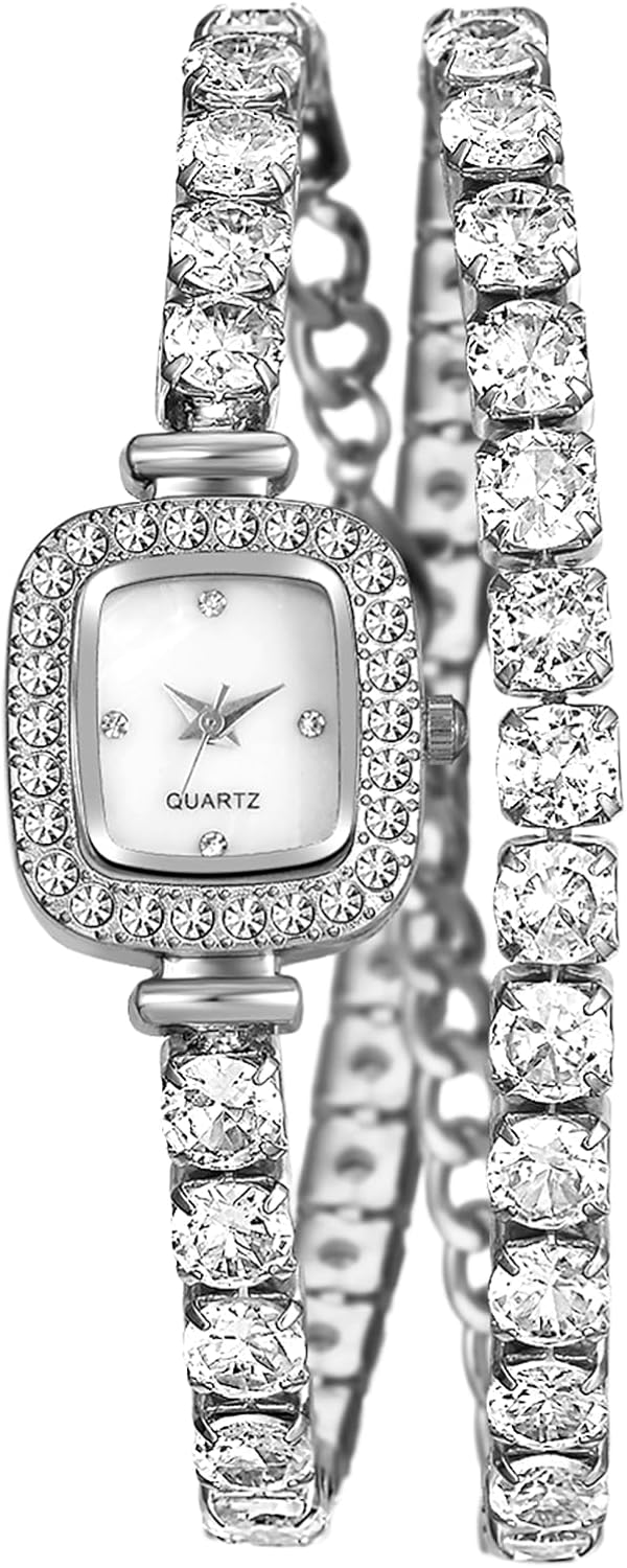 JewelryWe Women’s Tennis Bracelet Watches – Analog Quartz