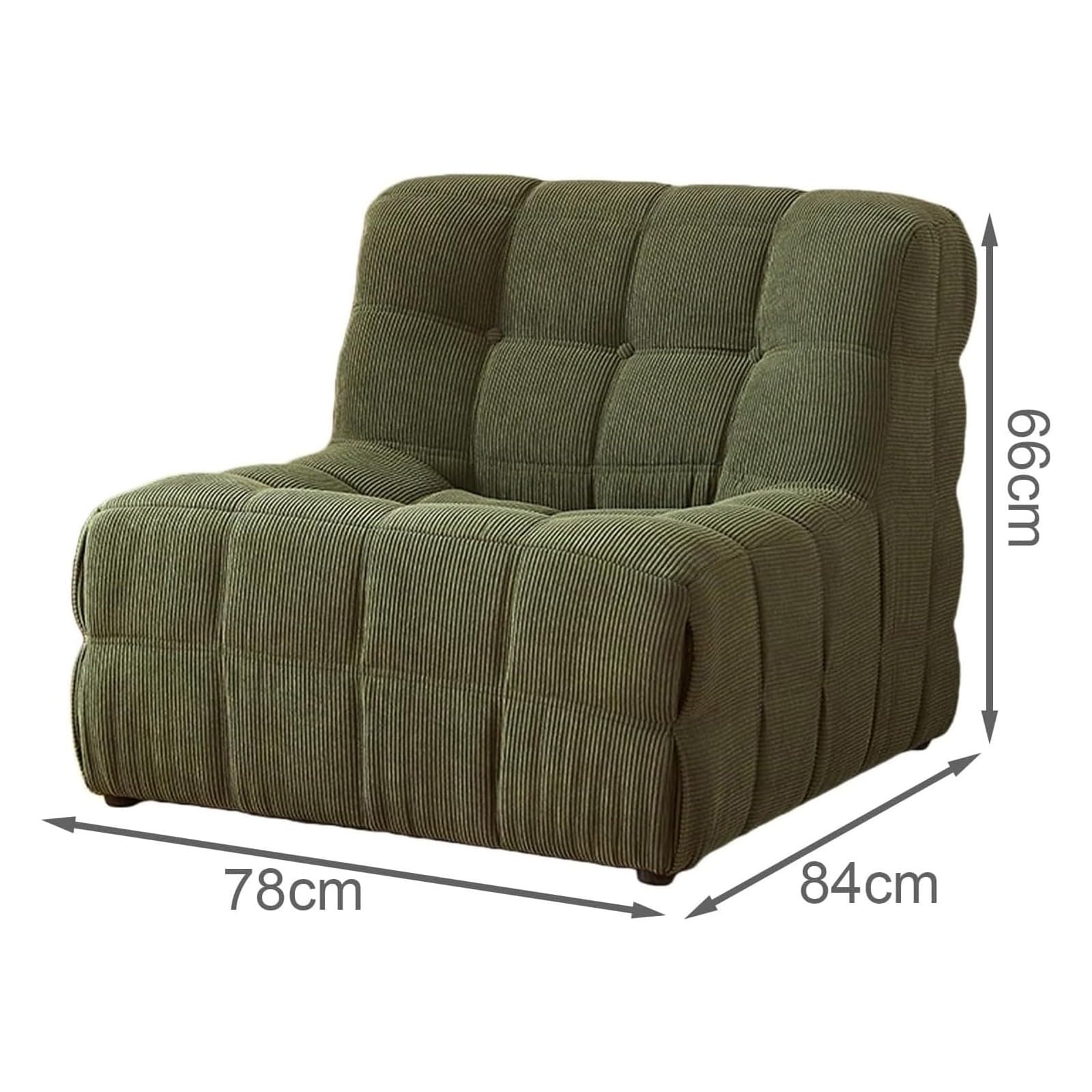 Komprimiertes Sofa, fauler quadratischer Stuhl, weicher Cordstoff, bequemes Bodensofa für Wohnzimmer, Schlafzimmer, Büro, vielseitiger Freizeitsitz (Einzel) – perfekt für Entspannung