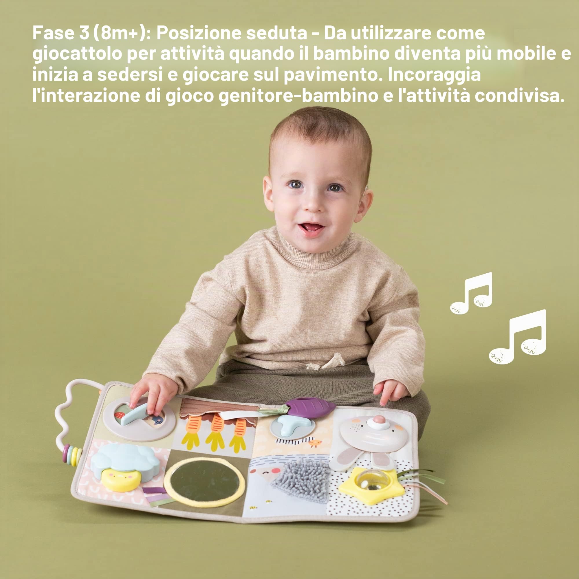 Taf Toys Centro Sviluppo del Giardino Urbano. Tummy Time Musica sensoriale e Giocattolo Leggero con 13 attività. Adatto Ragazze da 0 Mesi in su, Multicolore, TAF13115