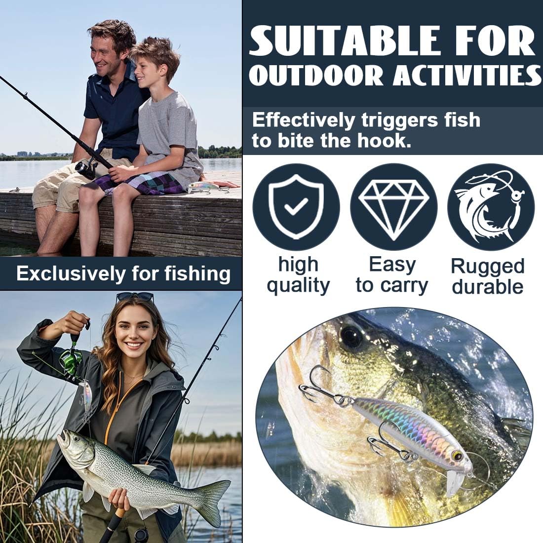 IEBTWN 1 Pieza Señuelos De Pesca Que Se Hunden, Señuelos Pesca, 7.5G Plantillas De Cebos De Pescado Giratorios Duros De Metal Para Perca De Trucha Lucio De Lubina De Salmón