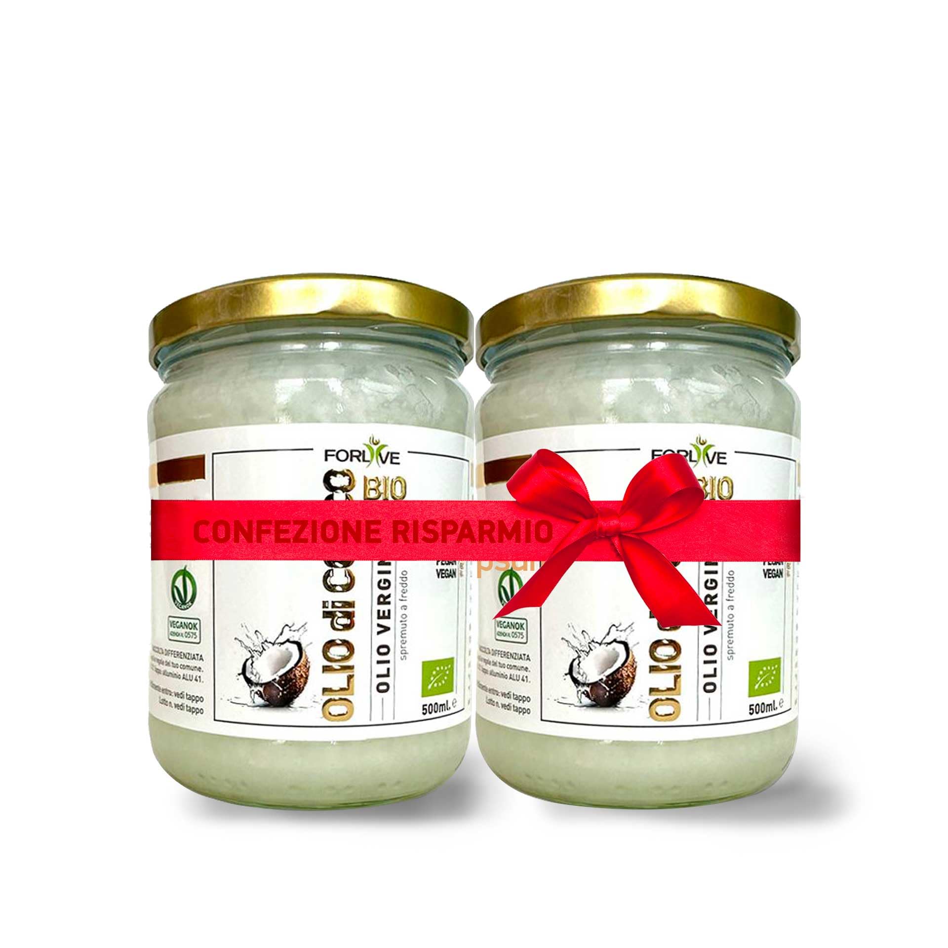 Olio di Cocco 500 ml 2 PEZZI CONFEZIONE RISPARMIO