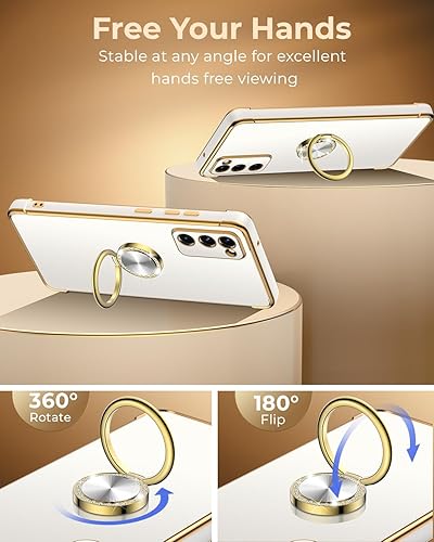 Miniatura 3 de Miss Arts Funda para Samsung Galaxy S20 FE 5G con soporte, funda para teléfono con soporte de anillo, correa de muñeca de lujo para mujeres y niñas,