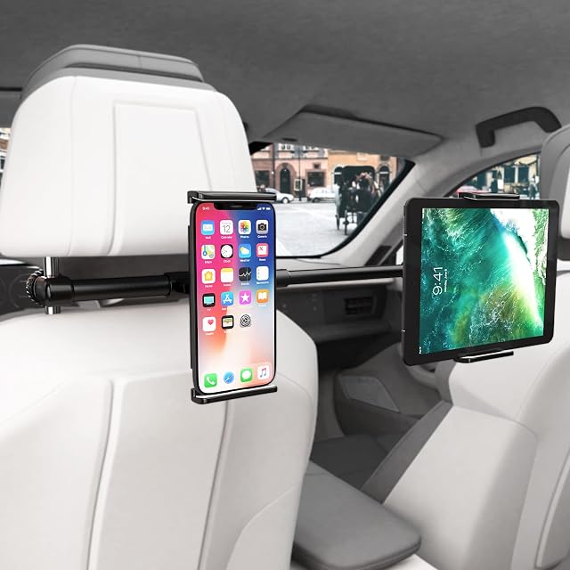 HOLULO Car Tablet Holder, Universal ipad Holder for Car, Car ipad Holder Back Seat with Dual Positions for All 4~11 inch Tablets, Smartphones, iPad Air Mini 2 3 4 5 6, Samsung Tab, Switch