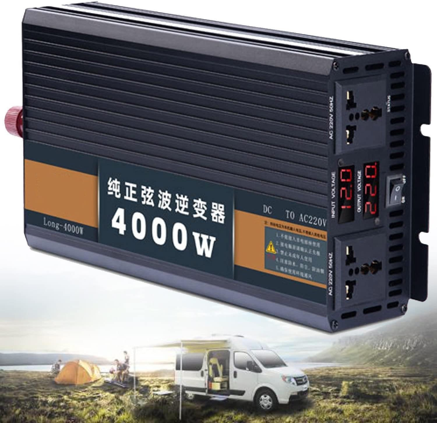 Czysty sinusoidalny przetwornik napięcia 4000 W 5000 W 6000 W 7000 W 8000 W 10000 W 12000 W Inwerter 12 V 24 V 48 V 60 V do 220 V 230 V Transformator samochodowy(4000W,60V to 220V)