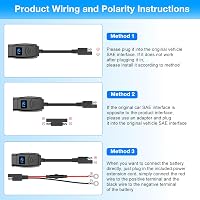 Lieberwell Vízálló Motoros USB Töltő 12V-24V Quick Charge 3.0 Type-C + USB-A LED Voltmérővel és Kapcsolóval 7