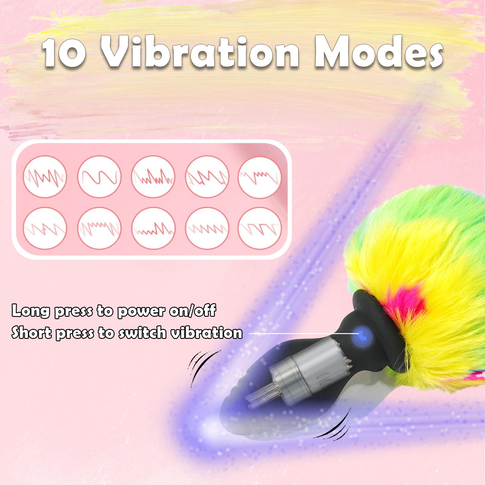 Bunny Tail Butt Plug Vibrator, Soft Silicone Anal Plug with Pink Faux Fur, Wireless Remote Control Design, Rabbit Tail Trainer for Adult Sex Toys for Role Play Cosplay Women, Men and Couples, Cute Sex: Bunny Tail Vibrating Butt Plug Wireless Remote Control Silicone Tail Anal Plug Vibrator Role Play Cosplay Anal Toys, Colorful Fur Rabbit Tail Buttplug Role Play Sex Games for Women Men Couples