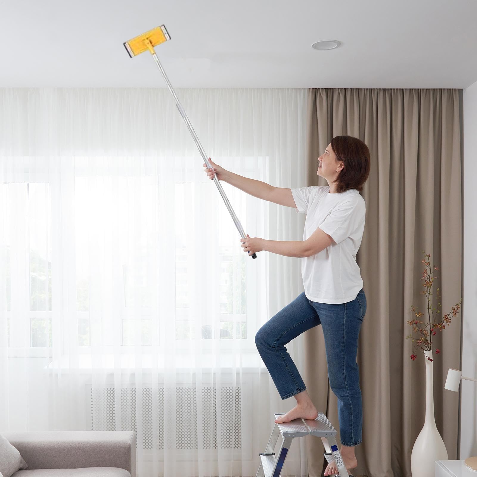 Lijadora de pared con herramientas manuales de varilla extensible
