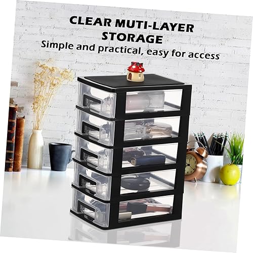 Miniatura 5 de Zerodeko Organiza tu estilo de escritorio: cajas de almacenamiento de plástico de 5 niveles para oficina en casa