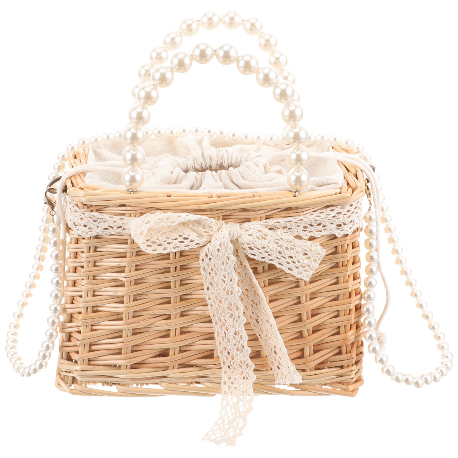 Sac fourre-tout beige en perles résistant style chic été - 8