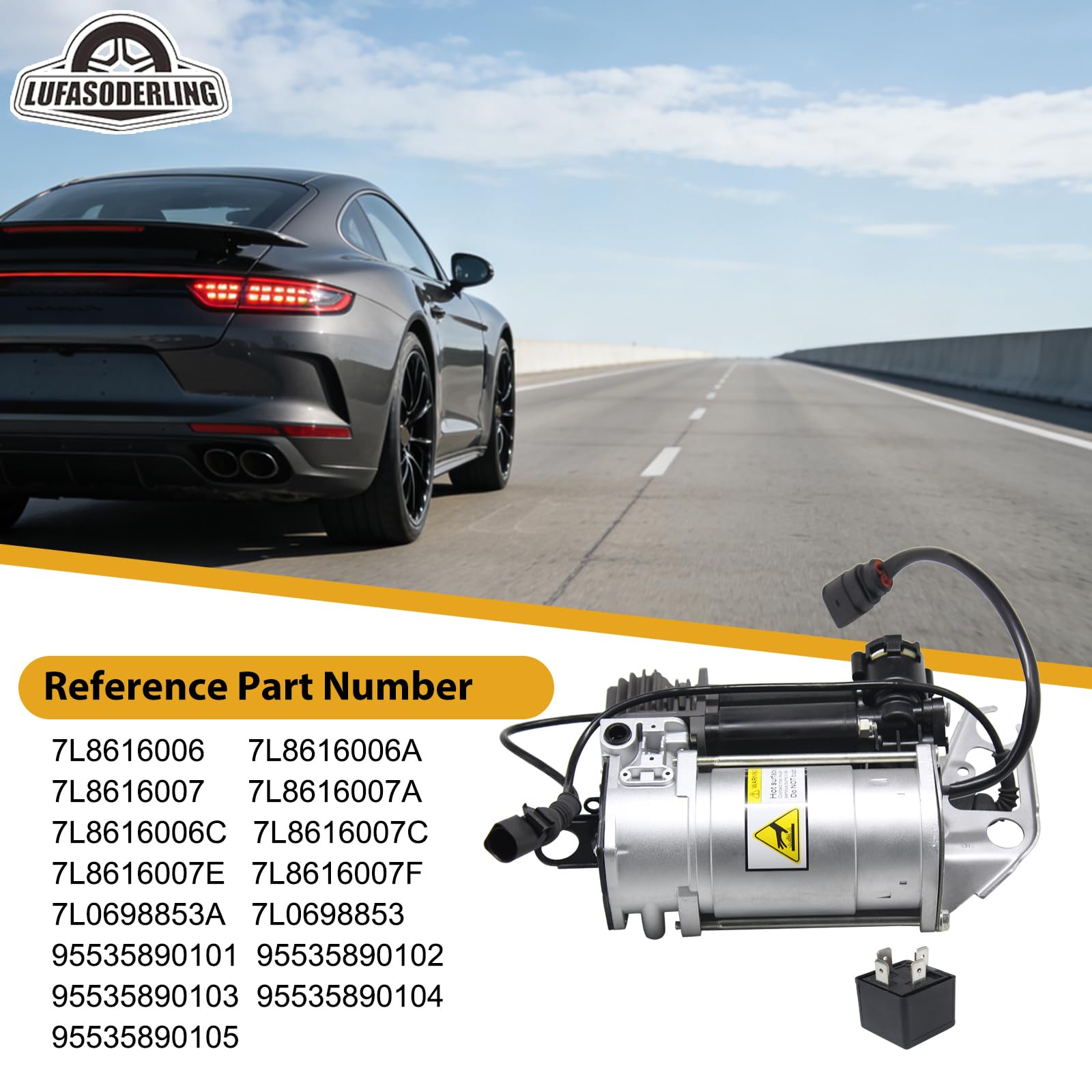Compresseur Suspension Pneumatique + Relais pour VW Touareg,pour Audi Q7,pour Porsche Cayenne 955 95835890100 95535890105 7L0616007 7L0616006 7L0616007A