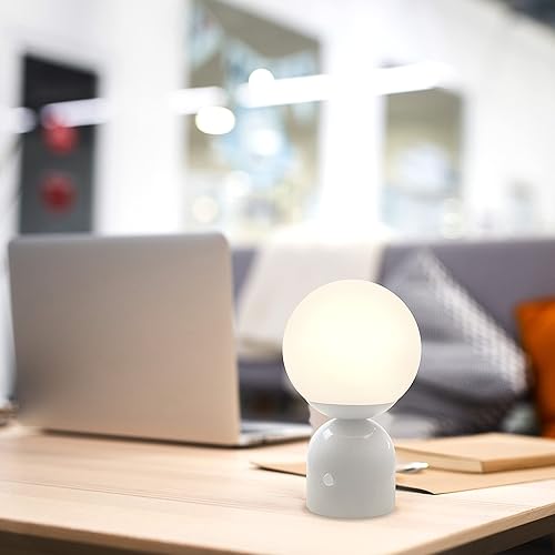 Miniatura 8 de Brightech Mila - Lámpara de mesa LED - Luz de lectura de cabecera con elegante base de mármol, lámpara de escritorio moderna, lámpara de mesita de