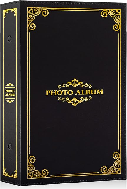 Tradycyjny album na zdjęcia 10 x 15, album kieszeniowy, album na zdjęcia z plastikowymi kieszeniami, 300 zdjęć w poziomie, Czarny