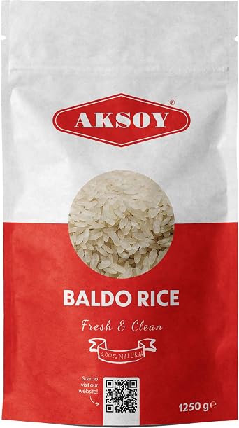 AKSOY Baldo Rice 1.25KG   Perfect for fluffy pilafs, 100% natural, premium quality large grains to enrich your meals. A favorite for your guests! Packaging may vary
