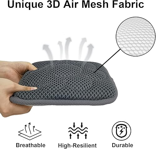 Miniatura 2 de Esme L&H Almohadillas para sillas de niños de 12 pulgadas con lazos, transpirables, de malla de aire, cojín cuadrado para silla de niños, silla