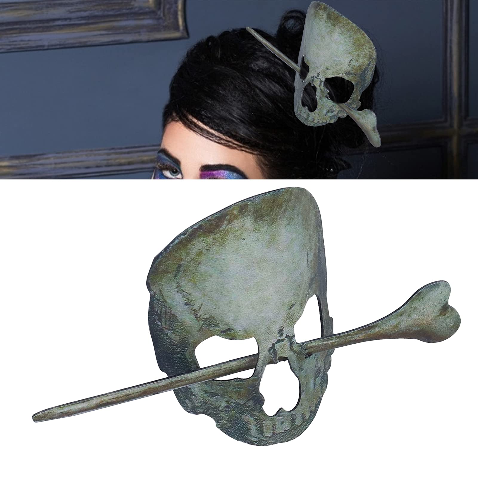 Skull Hair Stick - Bone Resin Hair Slide in Ivory Amazon.com : SOUQDWL Skull Hair Pin Stick Slide with Faux  main image 3