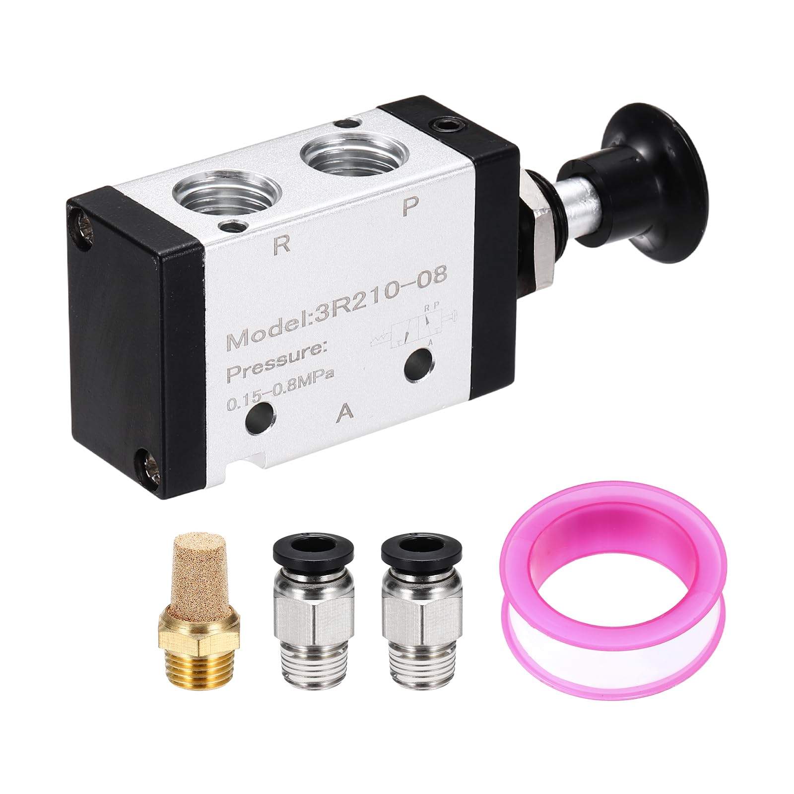 Électrovanne pneumatique 6,35 mm NPT 24V 3 voies 2 positions