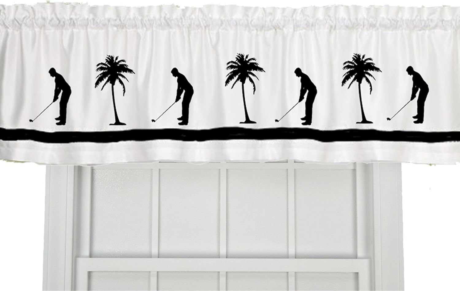 Golf Palm Trees Golfing/Golfer Window Valance/Window Treatment - In Your Choice of Colors - Custom Made