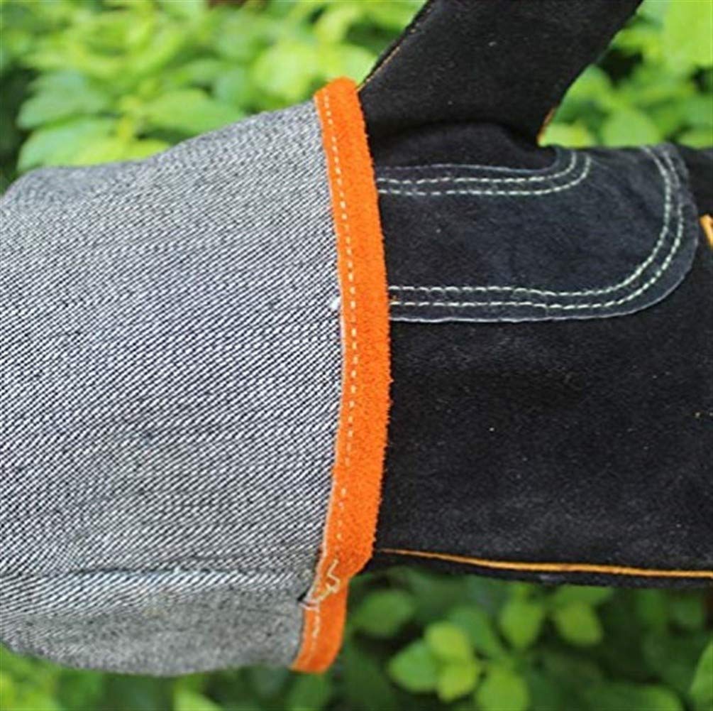 Guanti da lavoro resistenti all'usura Guanti in pelle Protect anti-scottatura, guanti barbecue anti-scottatura, guanti Grill anti-scottatura, Camino anti-scottatura guanti, cotone Fodera con 14 pollic