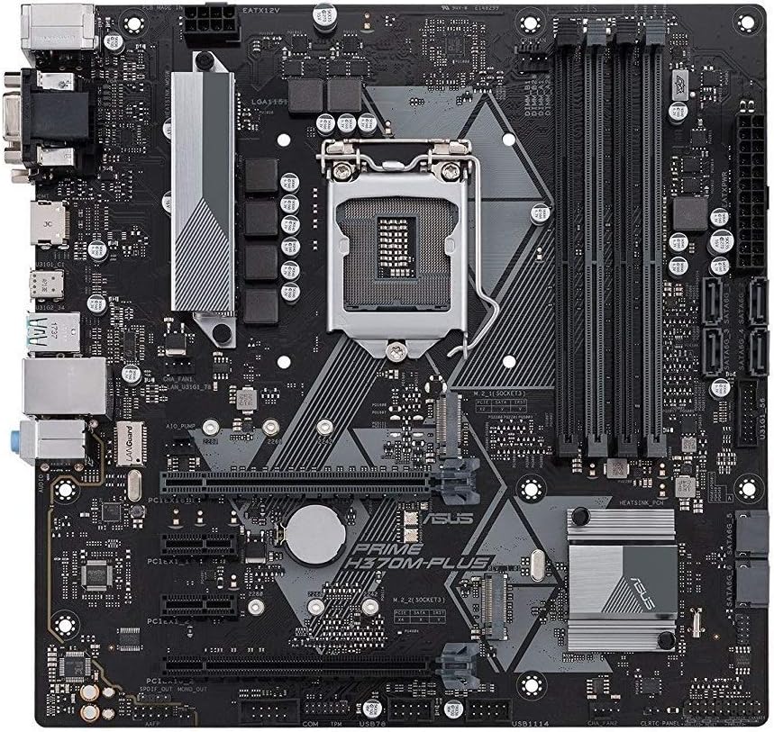Flash Deals - 40% OFF ASUS Prime H370M-Plus/CSM LGA1151 (300 Series) DDR4 HDMI DVI VGA M.2 mATX Motherboard  (PRIME H370M-PLUS)