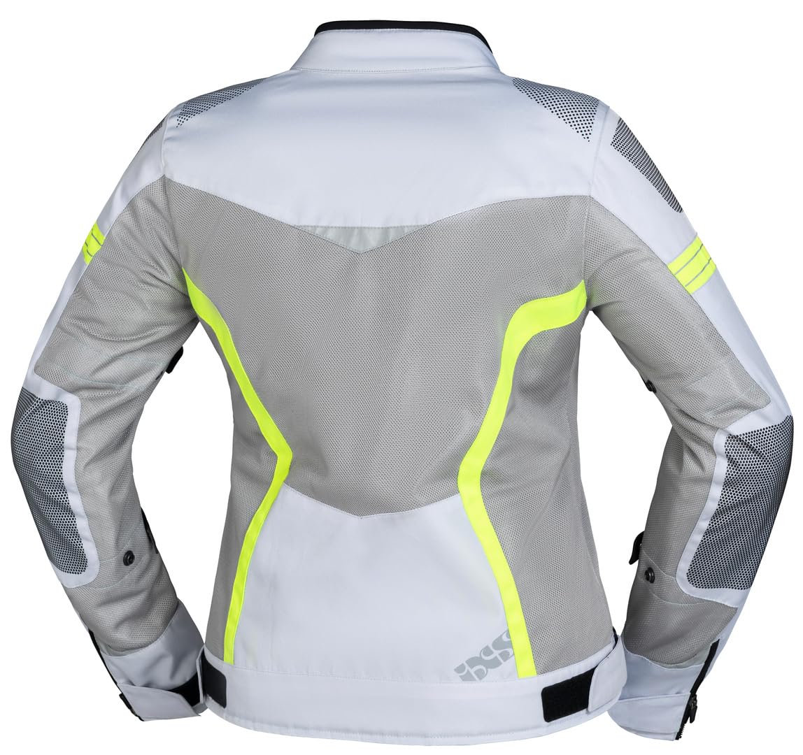 IXS Trigonis-Air Giacca Tessile Moto da Donna, Grigio/Giallo, 3XL