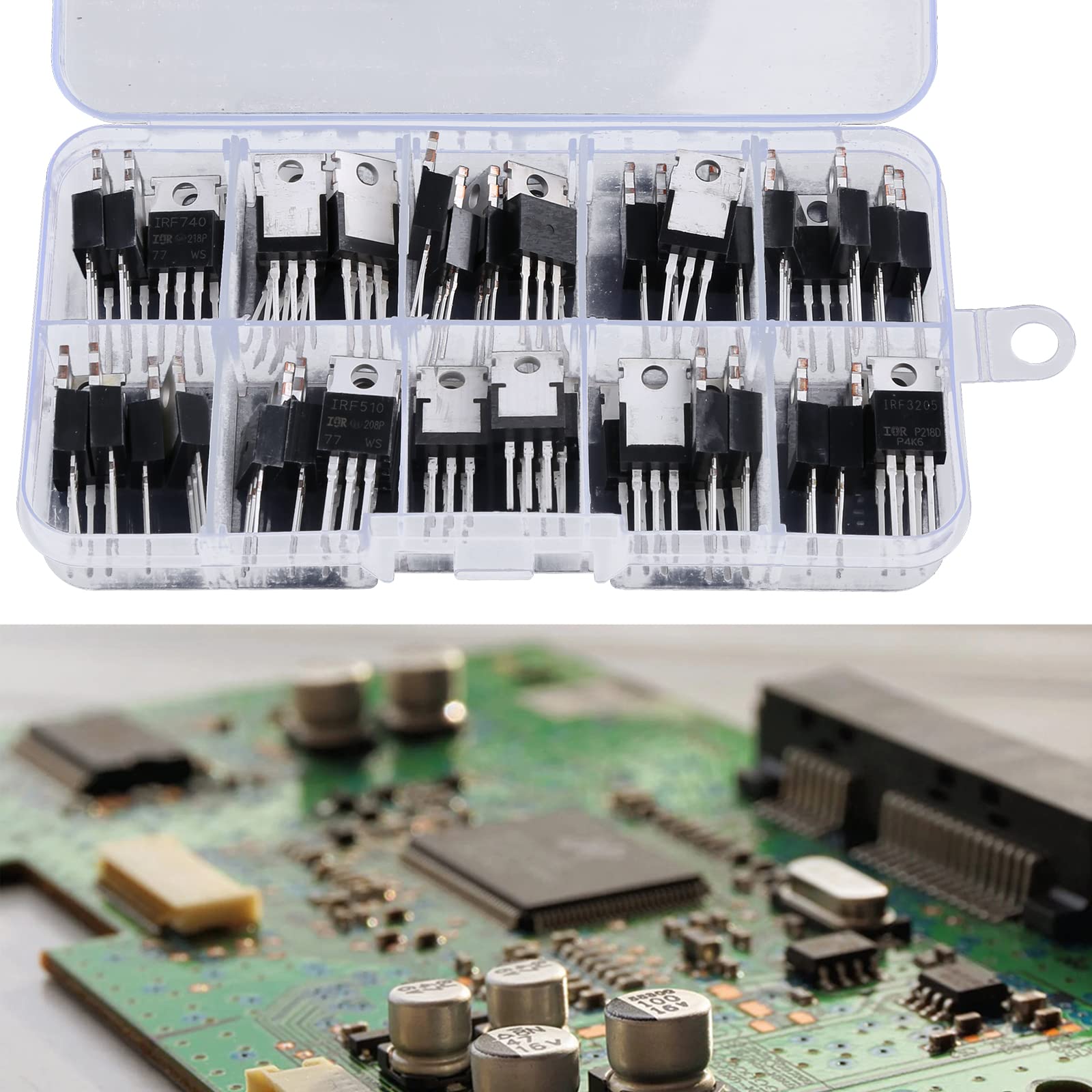 Kit Transistors Mosfet Série IRF 50 Pièces 10 Types Comprenant IRFZ44 IRF510 IRF IRF530 IRF540 IRF640 IRF740 IRF840 Kit Transistors Mosfet