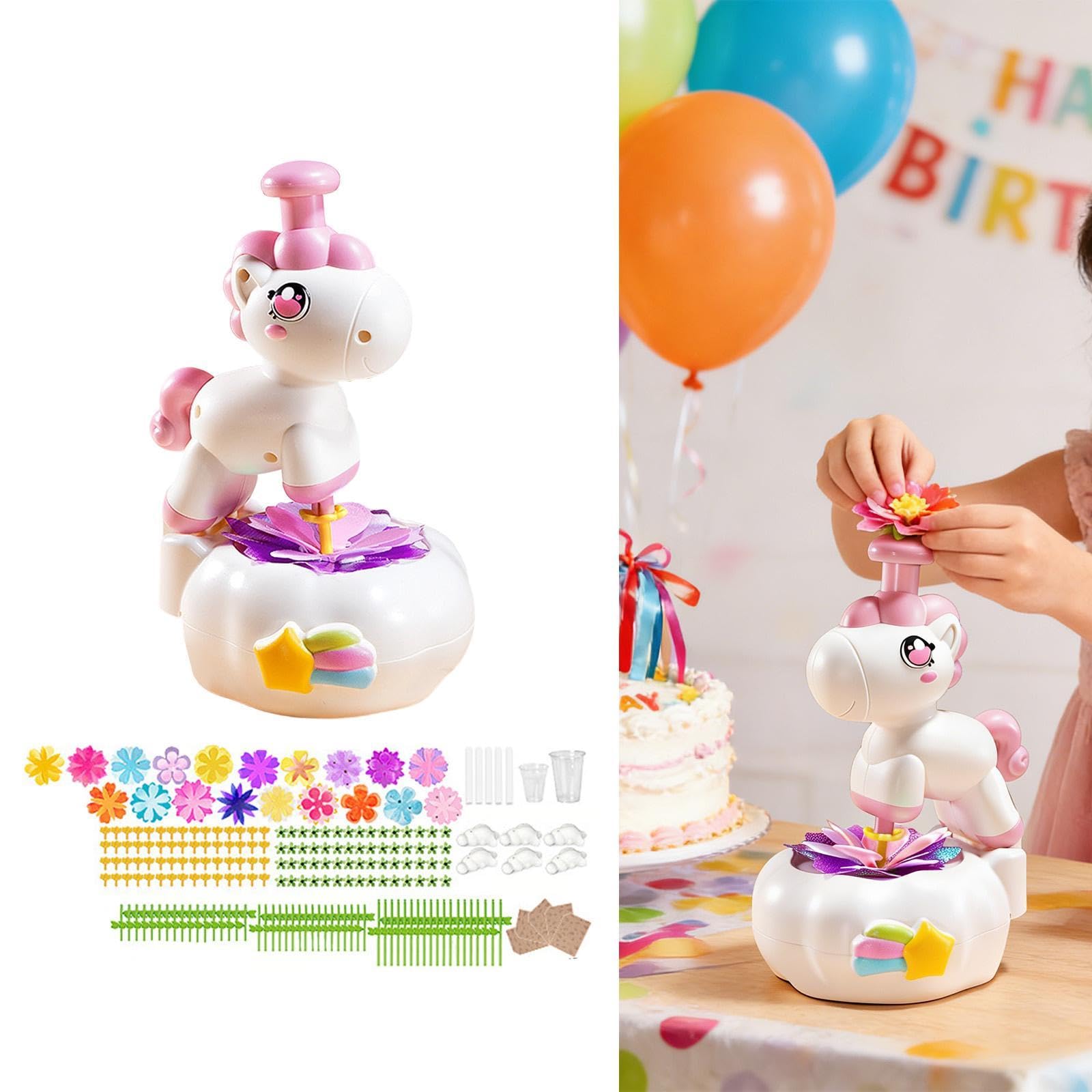 Kit Fai da Te per Bouquet di Fiori in Tessuto per Bambini, attività Creative, Gioco Educativo per Imparare Le Composizioni Floreali, Realizzato in PP, Style B