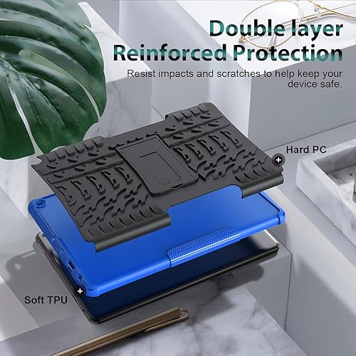 Miniatura 5 de ROISKIN Funda de doble capa resistente a los golpes, a prueba de golpes, a prueba de caídas, de grado militar, con soporte para Fire HD 10 y HD10