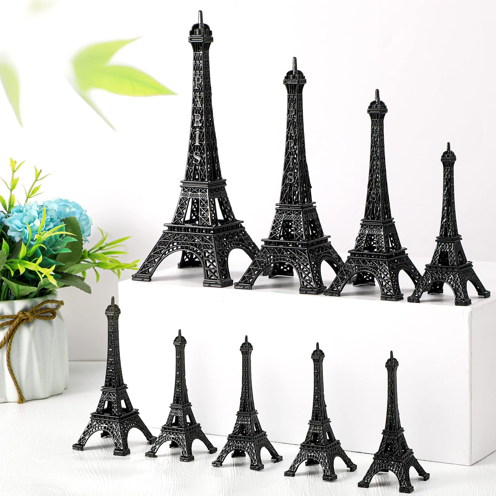 9 Pcs Eiffel Tower Statue Decor Alloy Metal Paris Eiffel