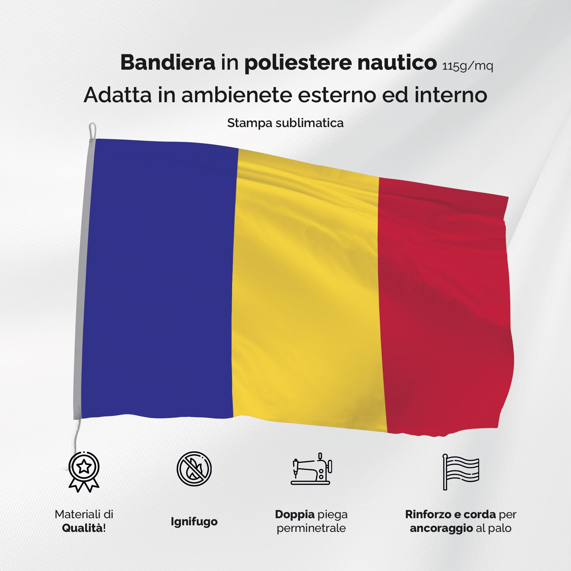 Drapeau Roumanie 90 X 150 Cm - Polyester Résistant, Couleurs Vives, œillets En Laiton - Pour Intérieur/extérieur, Supporters, Décoration