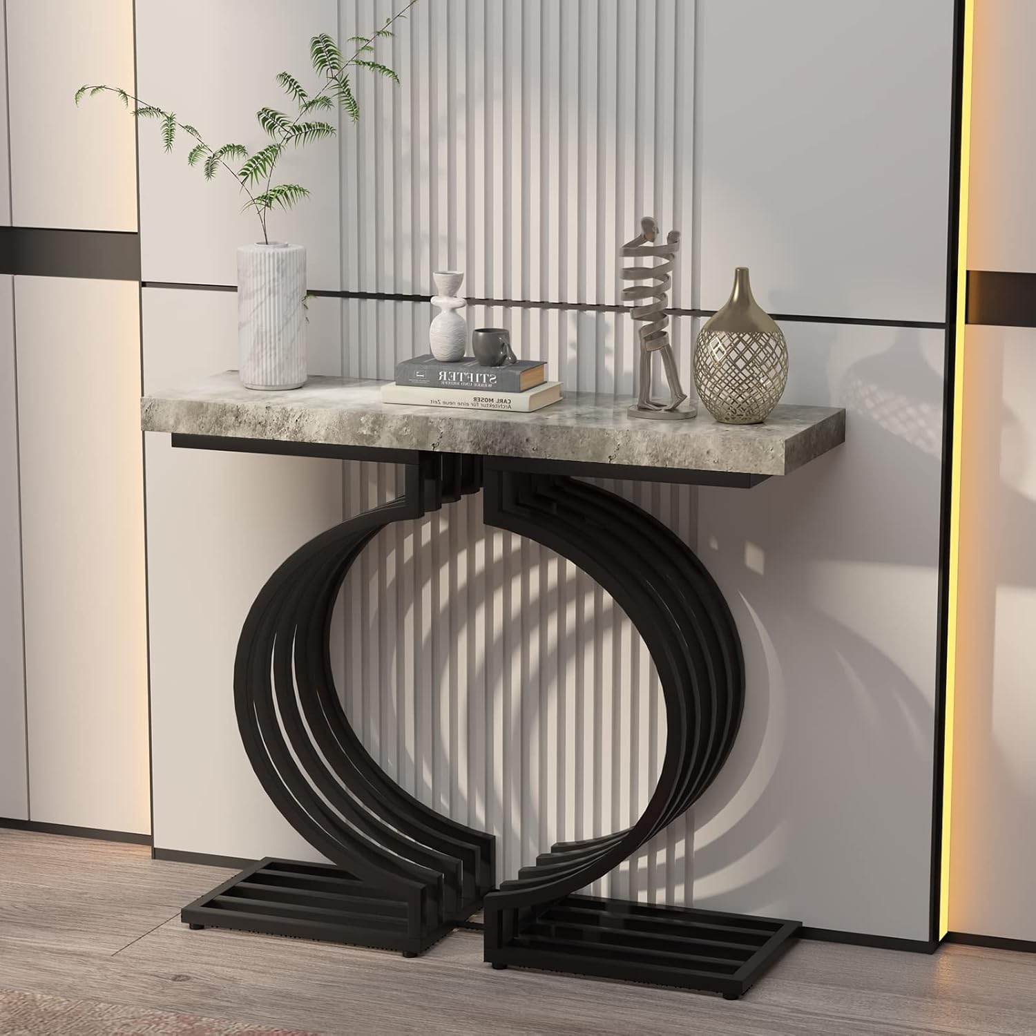 PAKASEPT Console Table, 40 inch Modern Faux Marble Entryway