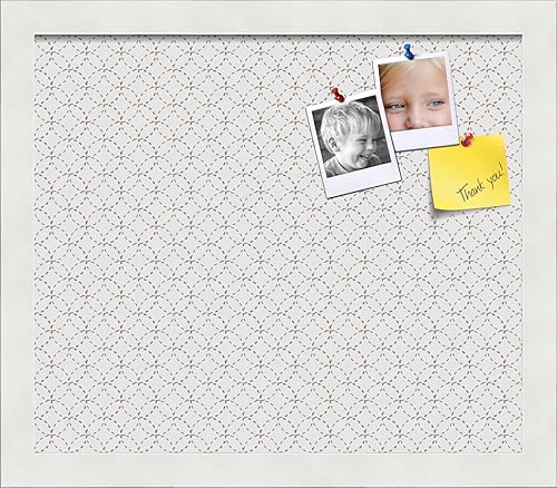 Miniatura 148 de PinPix Tablero de anuncios de corcho de 12 x 12 pulgadas. Este tablero decorativo enmarcado viene con diseño de círculos B W y un marco blanco