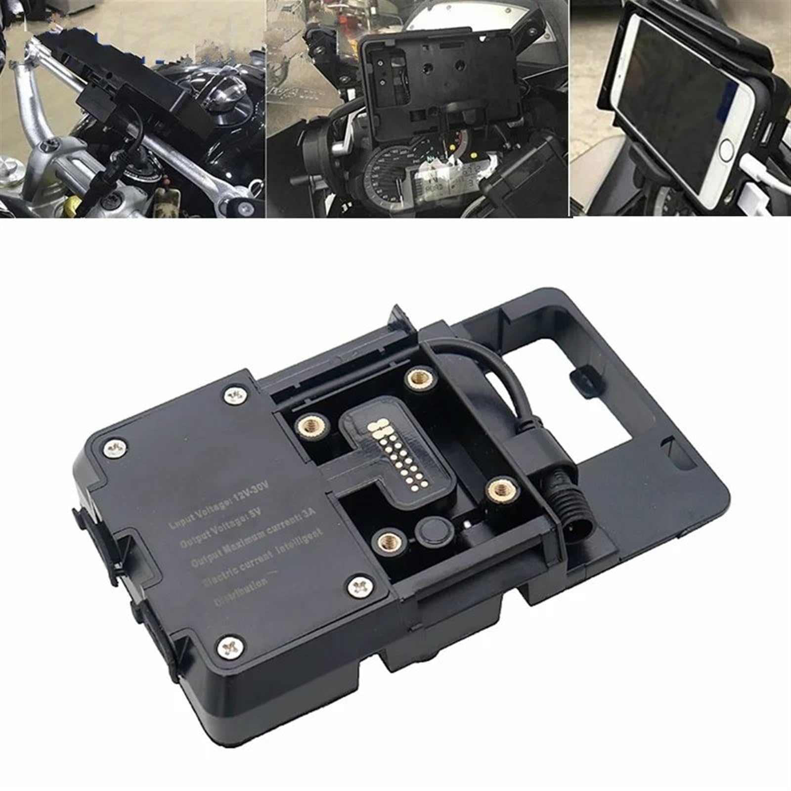 Support Telephone Velo pour BMW R1200GS pour ADV GS1200 Gs1250 LC F700GS F800GS Support De Navigation USB Chargeur Support Support pour Téléphone Telephone Moto Rotation