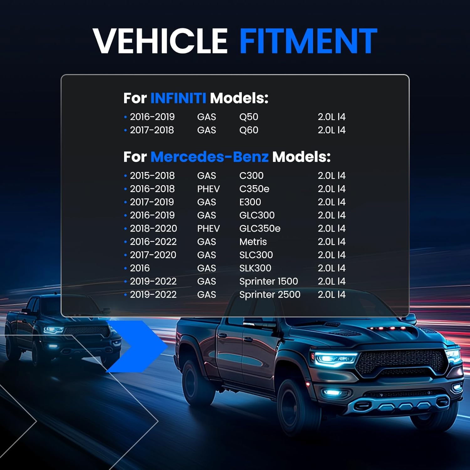 HM10109 High Pressure Fuel Pump Compatible with INFINITI Q50 Q60, Compatible with Mercedes-Benz C300 C350e E300 GLC300 GLC350e Metris SLC300 SLK300 Sprinter 1500 Sprinter 2500