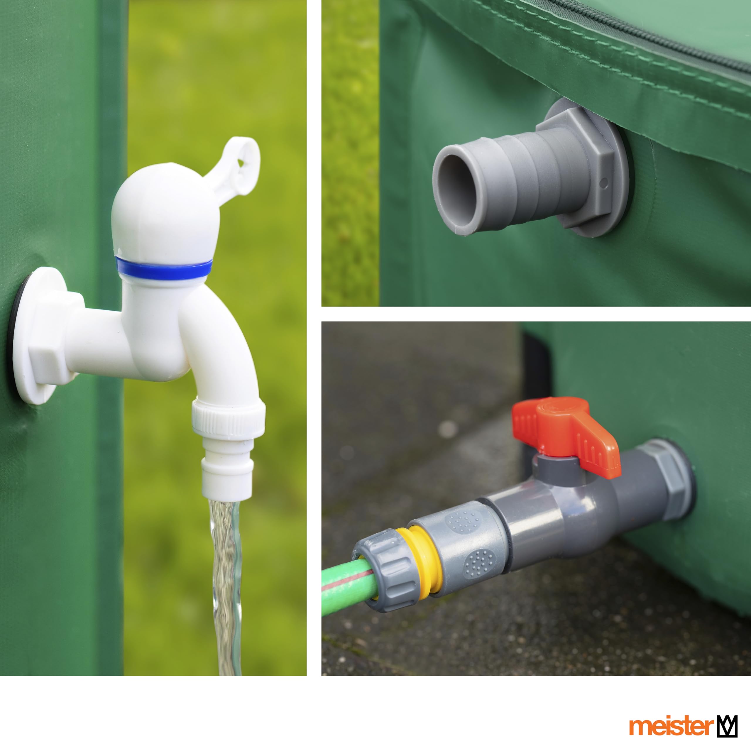 Meister Serbatoio dell'acqua piovana pieghevole – 250 litri – 88 x Ø 60 cm – plastica – verde/canna piovana/serbatoio acqua/serbatoio acqua / 9968100