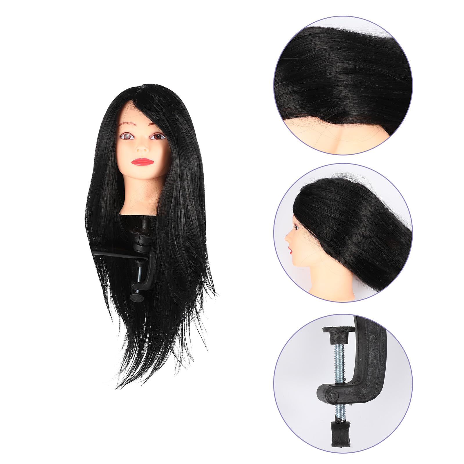 Ipetboom Tête de Mannequin pour Coiffure Matériel Entraînement pour Cheveux Support de Coiffure pour Tresses et Boucles