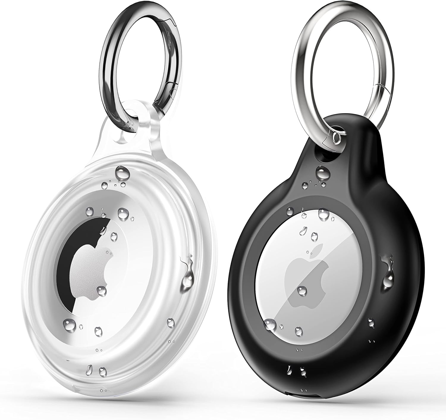 2 Pack with 2 Styles IPX8 Waterproof Airtag Keychain with