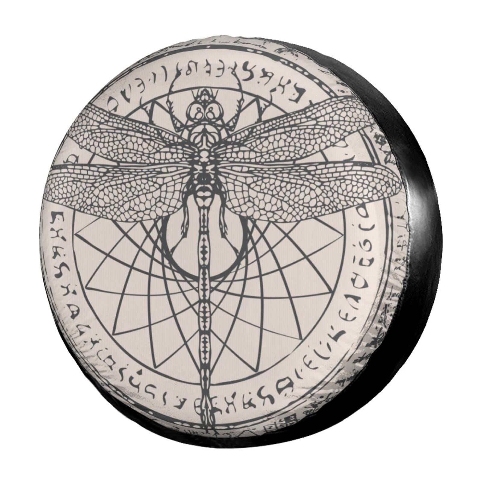 Dujiea Vintage Dragonfly Spare Tire Cover, Universal Wheel Tire Cover Dust-Proof Tire Protectors for Trailer Rv Van SUV Truck Camper and Many Vehicle 14 15 16 17 Inch