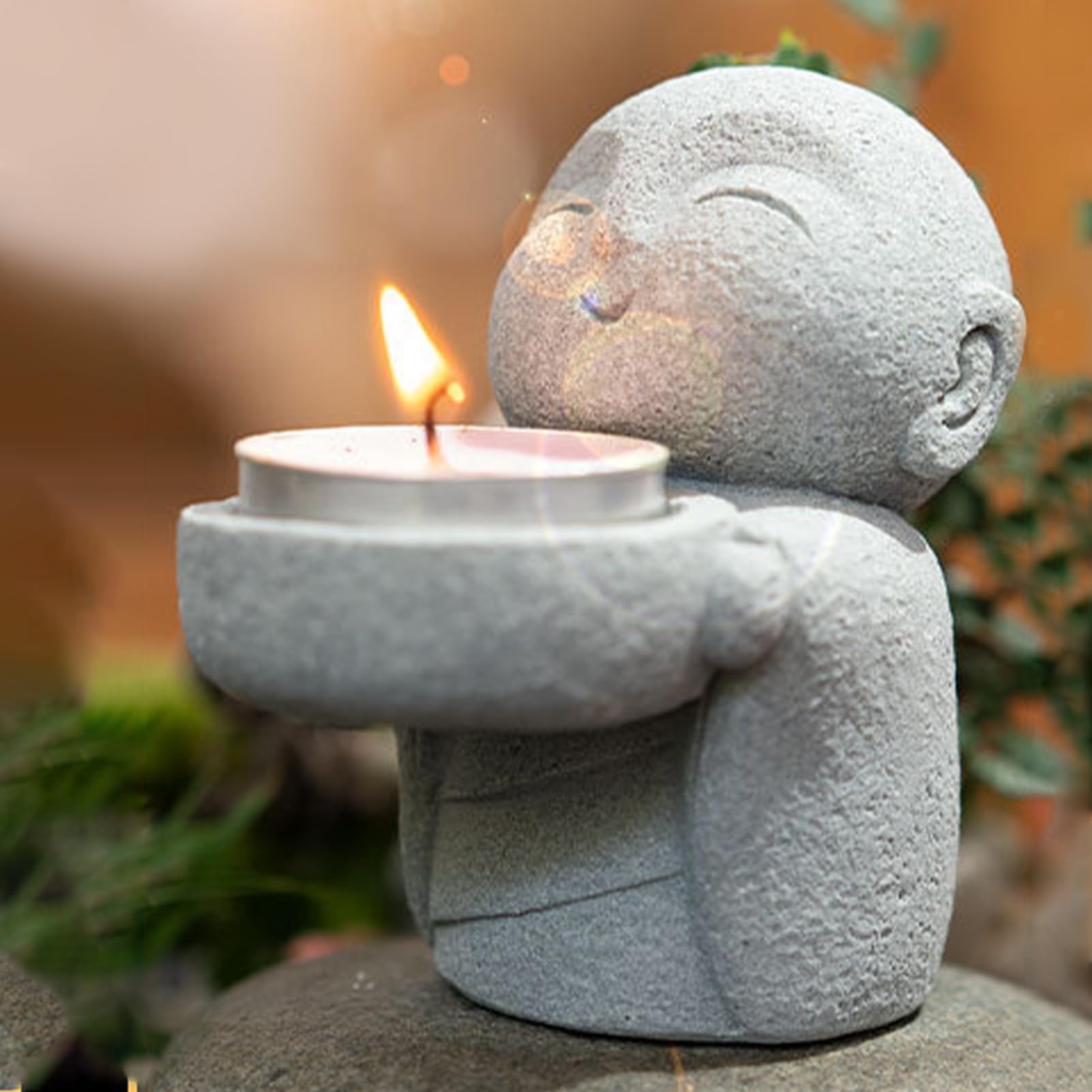 Neamou 1 Tea Light Candle Holders, Little Buddha Statue Candle Holder, Candles Holders Decorative Home Accessories, Buddha Holder Chinese Decorations